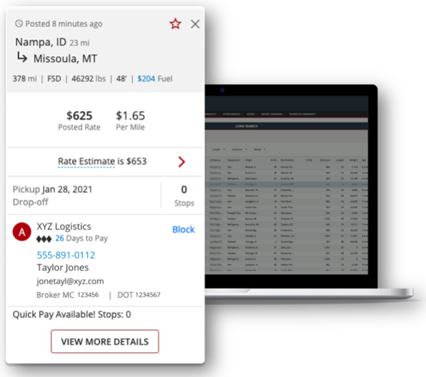 New Load Search: Summary Card vs. Details